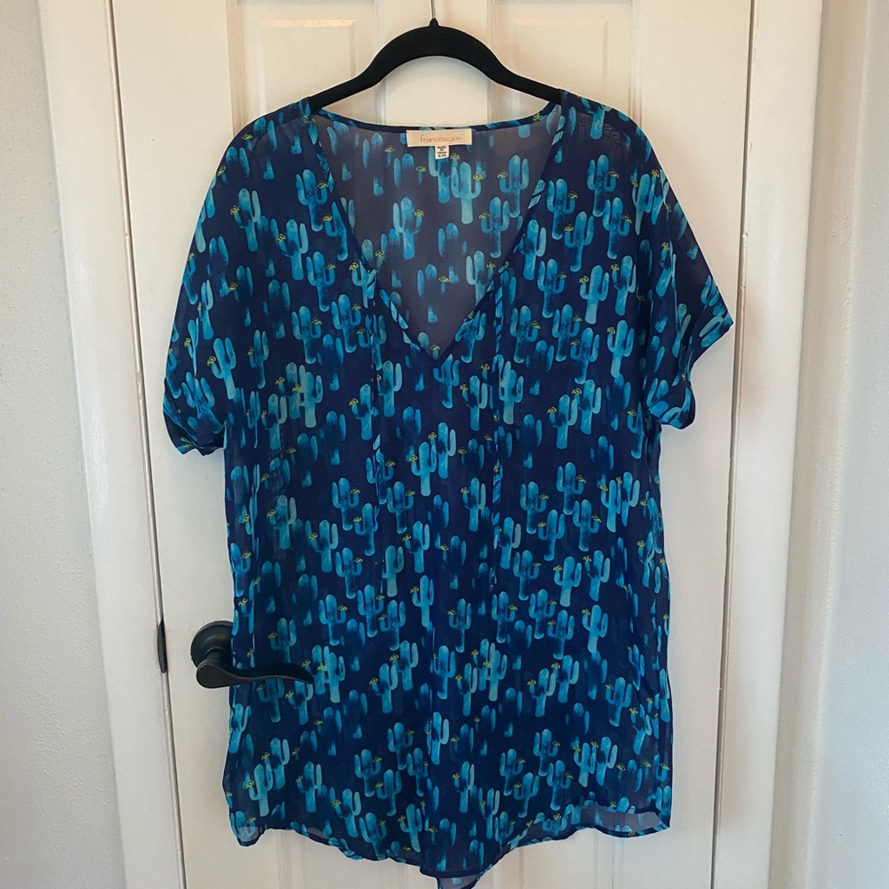 Francesca's Collections Blue Bathing Suit CoverUp